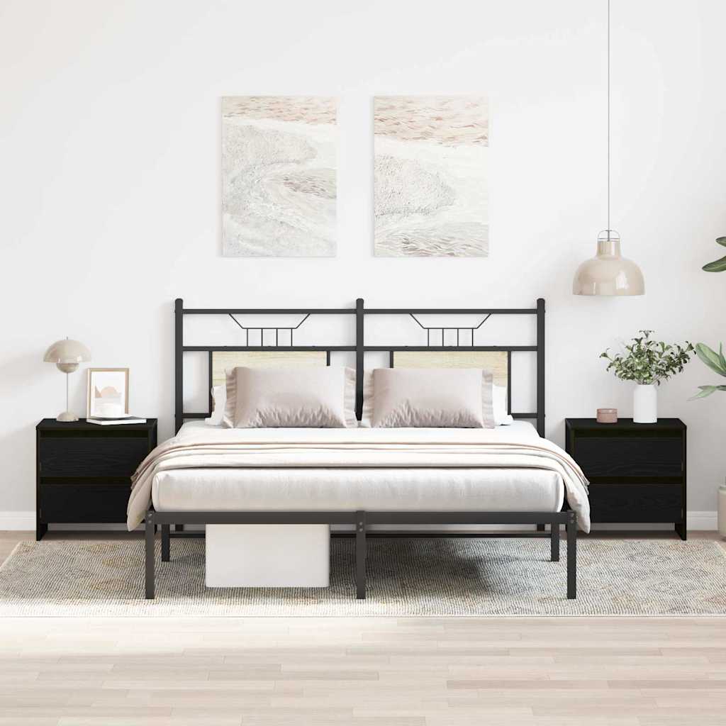 Armadio Da Notte 2 Pcs Rovere Nero 45 X 34 X 44.5 cm