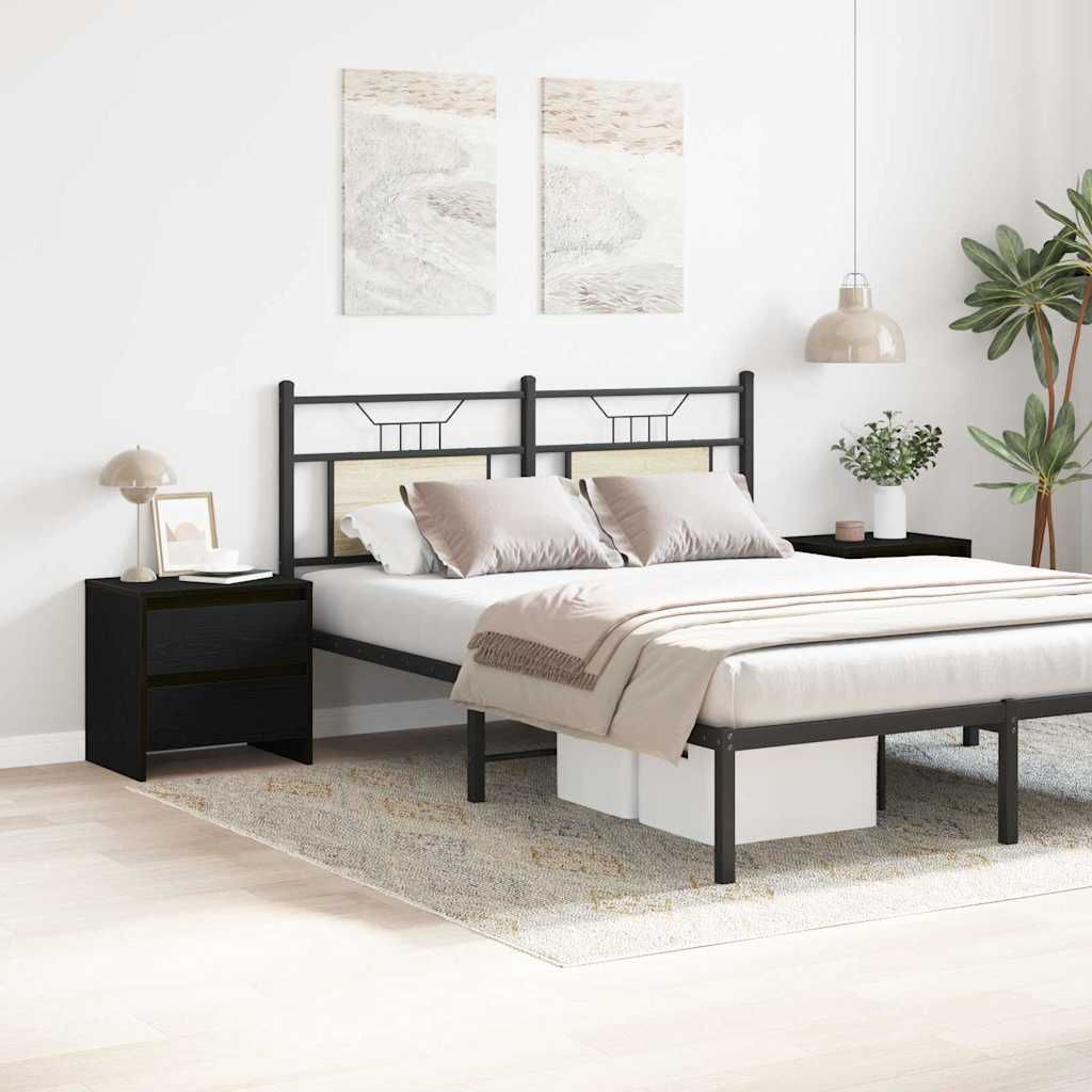 Armadio Da Notte 2 Pcs Rovere Nero 45 X 34 X 44.5 cm - Image 4