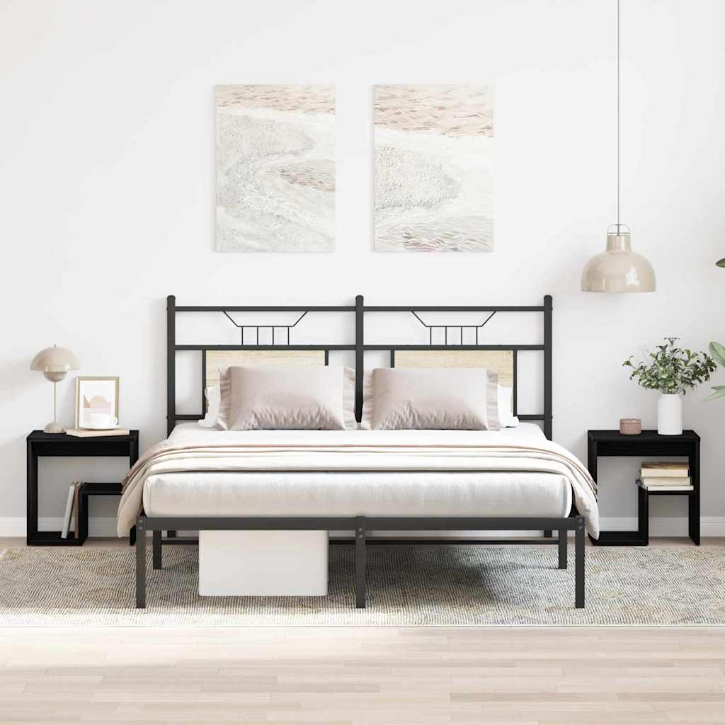 Armadio Da Notte 2 Pcs Rovere Nero 40 X 30 X 40 cm