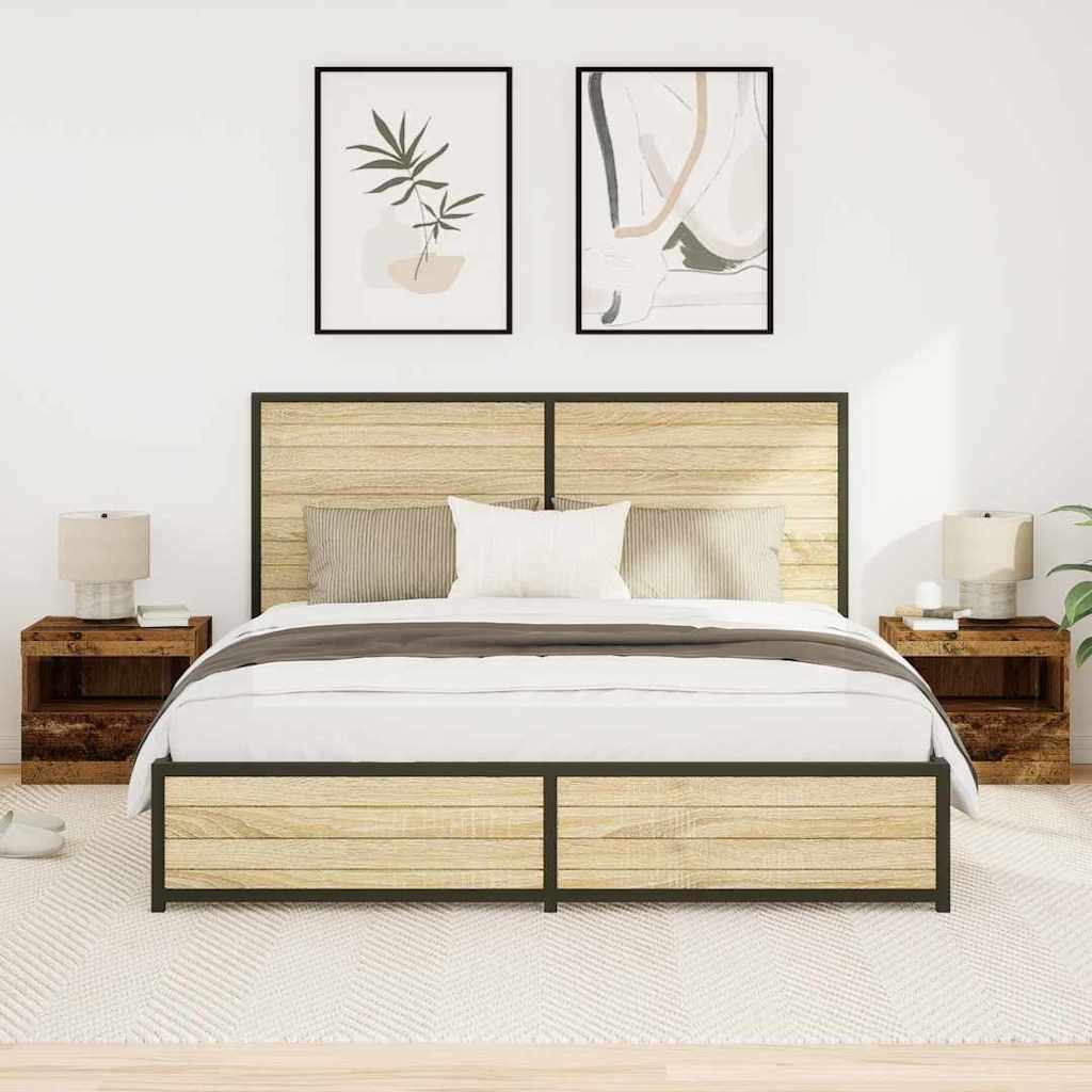 Comodino 2 Pcs Legno Vecchio 50 X 40 X 45 Cm Legno Multistrato