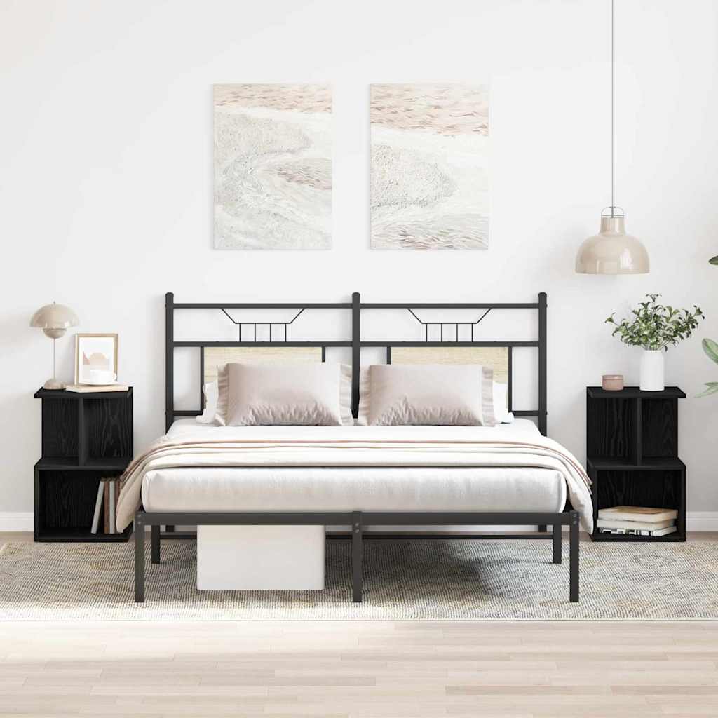 Armadio Da Notte 2 Pcs Rovere Nero 35 X 35 X 55 cm