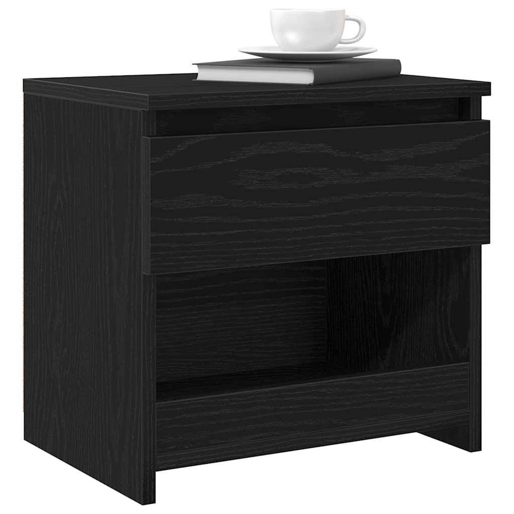 Armadio Da Notte Con Cassetto 2 Pcs Rovere Nero 40 X 30 X 39 cm - Image 3
