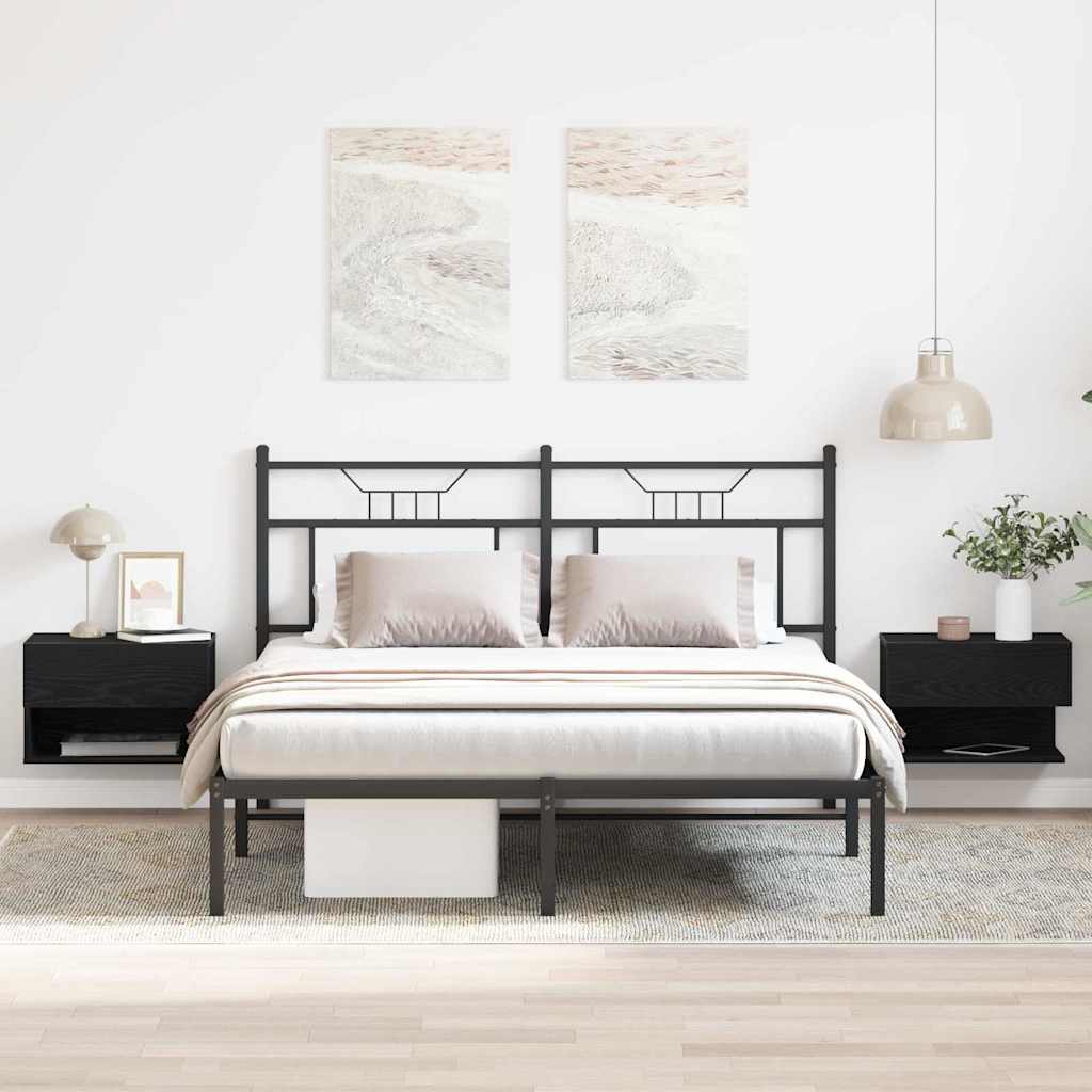 Armadio Da Notte 2 Pcs Rovere Nero 46 X 29.5 X 30 cm