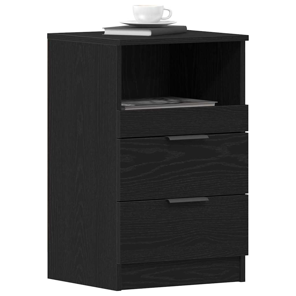 Armadio Da Notte Con Cassetto 2 Pcs Rovere Nero 40 X 35 X 65 cm - Image 3