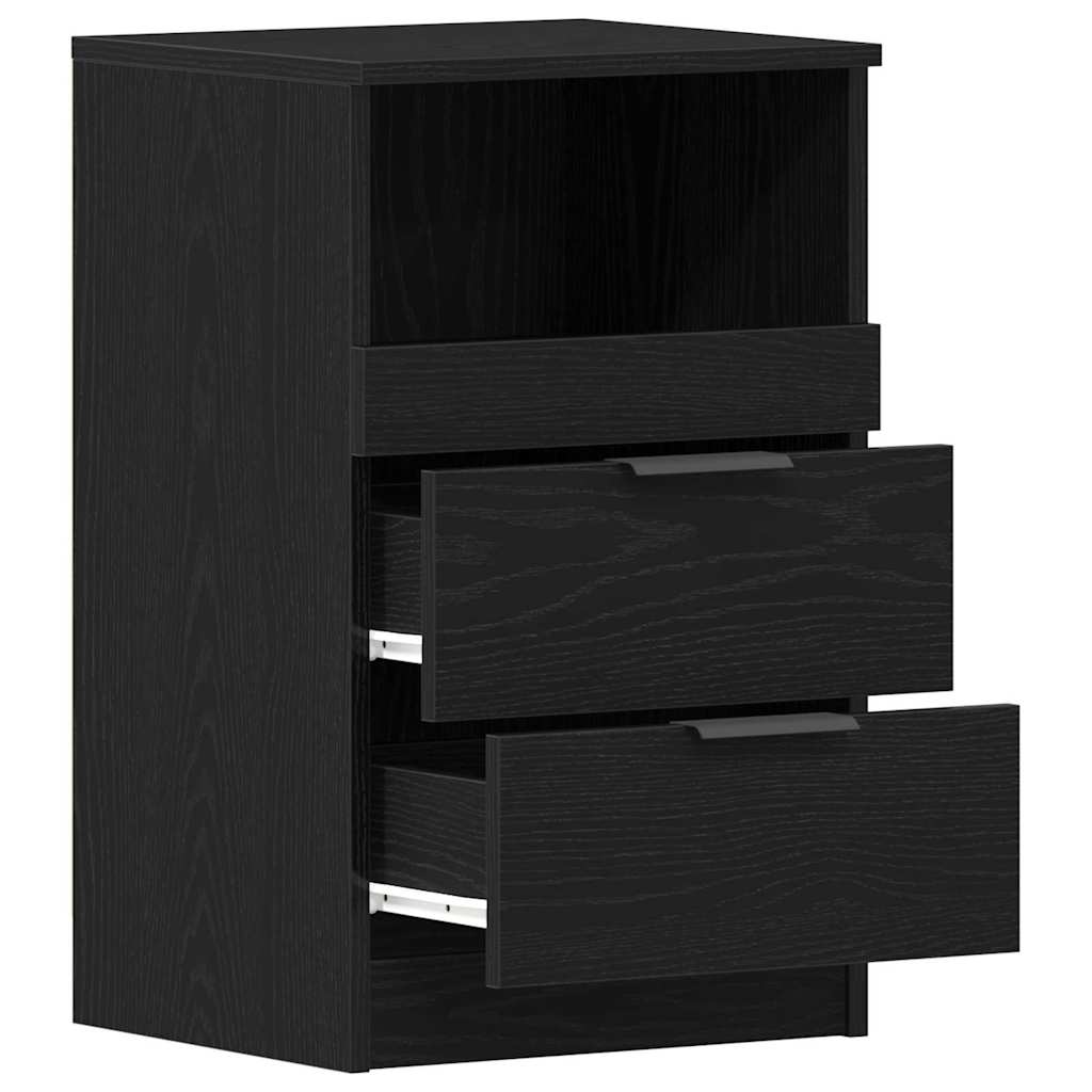 Armadio Da Notte Con Cassetto 2 Pcs Rovere Nero 40 X 35 X 65 cm - Image 5
