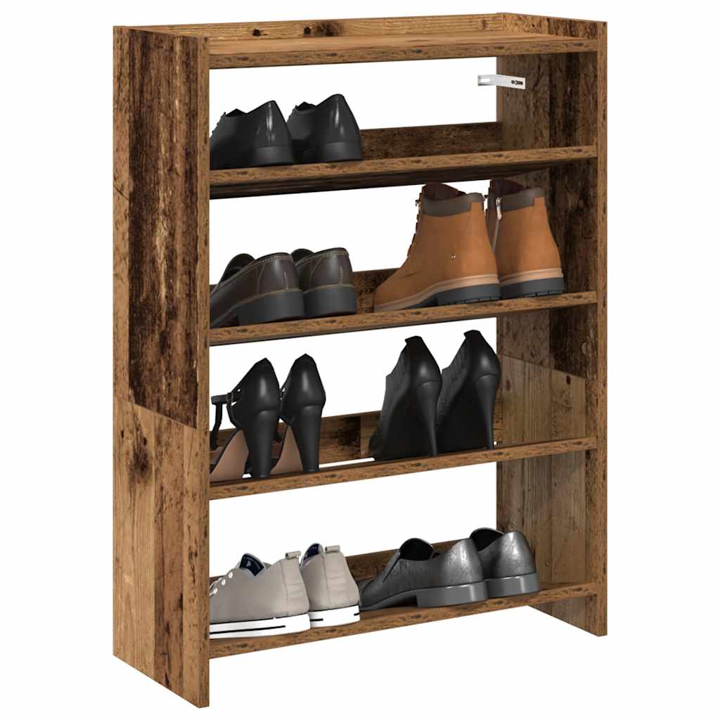 Scarpiera Legno Antico 60x25x81 Cm In Legno Multistrato