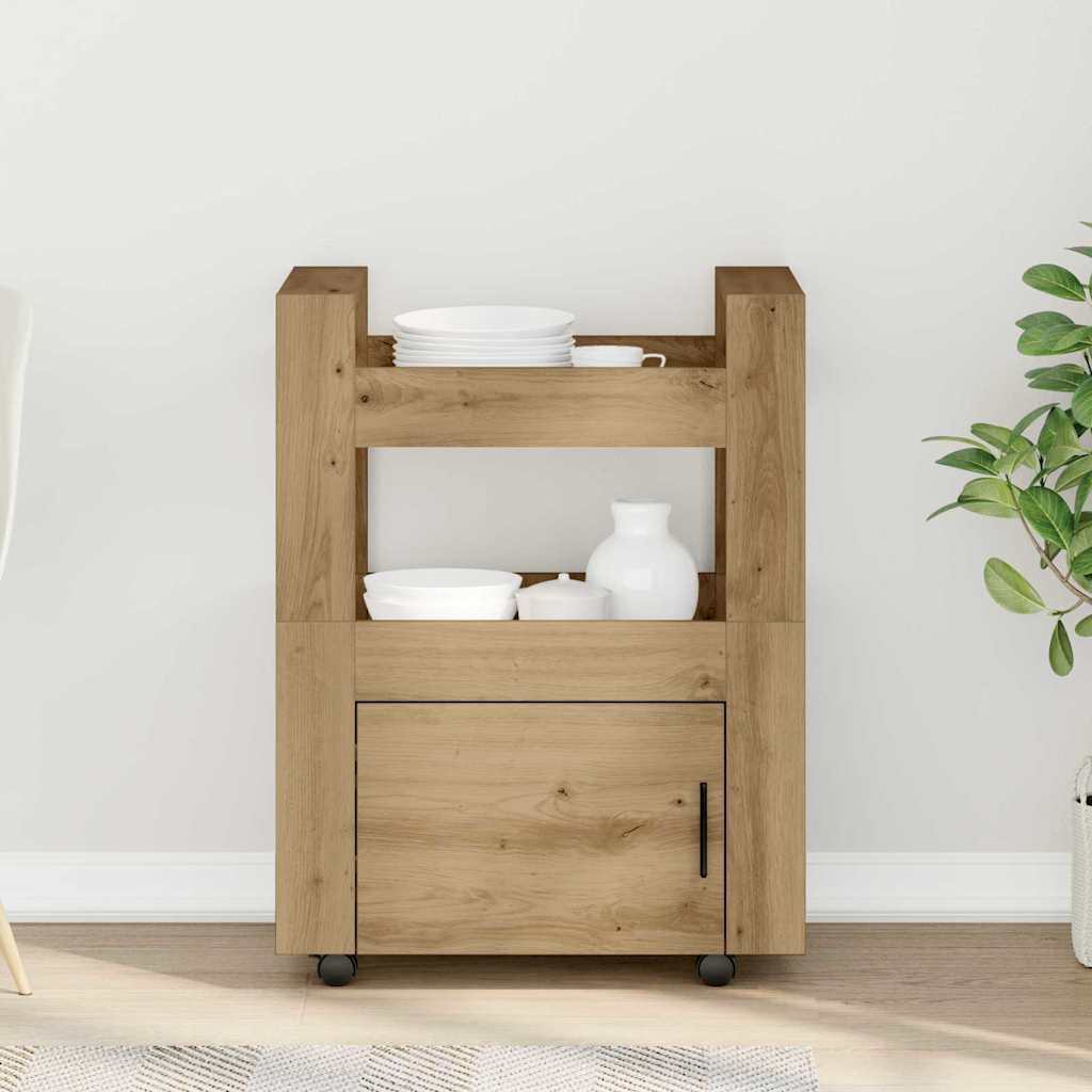 Carrello Da Cucina Rovere Artigianale 60 X 45 X 80 cm - Image 4