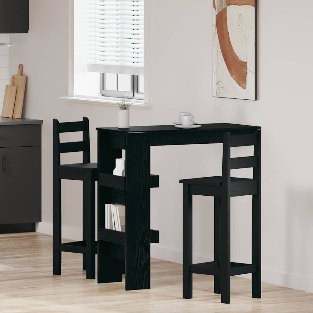 Tavolo Bar Da Parete Rovere Nero 102 X 45 X 103,5 cm