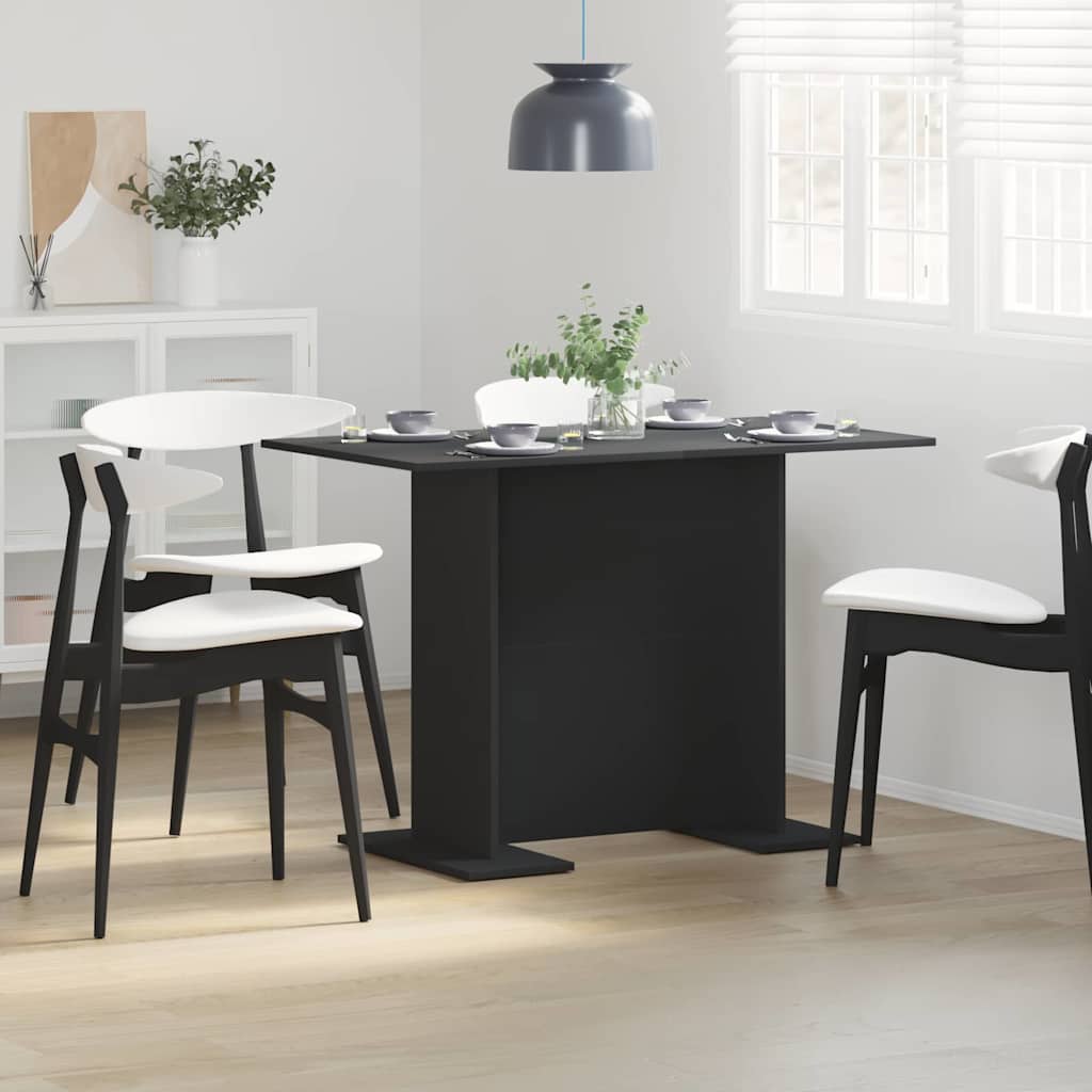 Tavolo Da Pranzo Nero 110 X 60 X 75 Cm Legno Multistrato