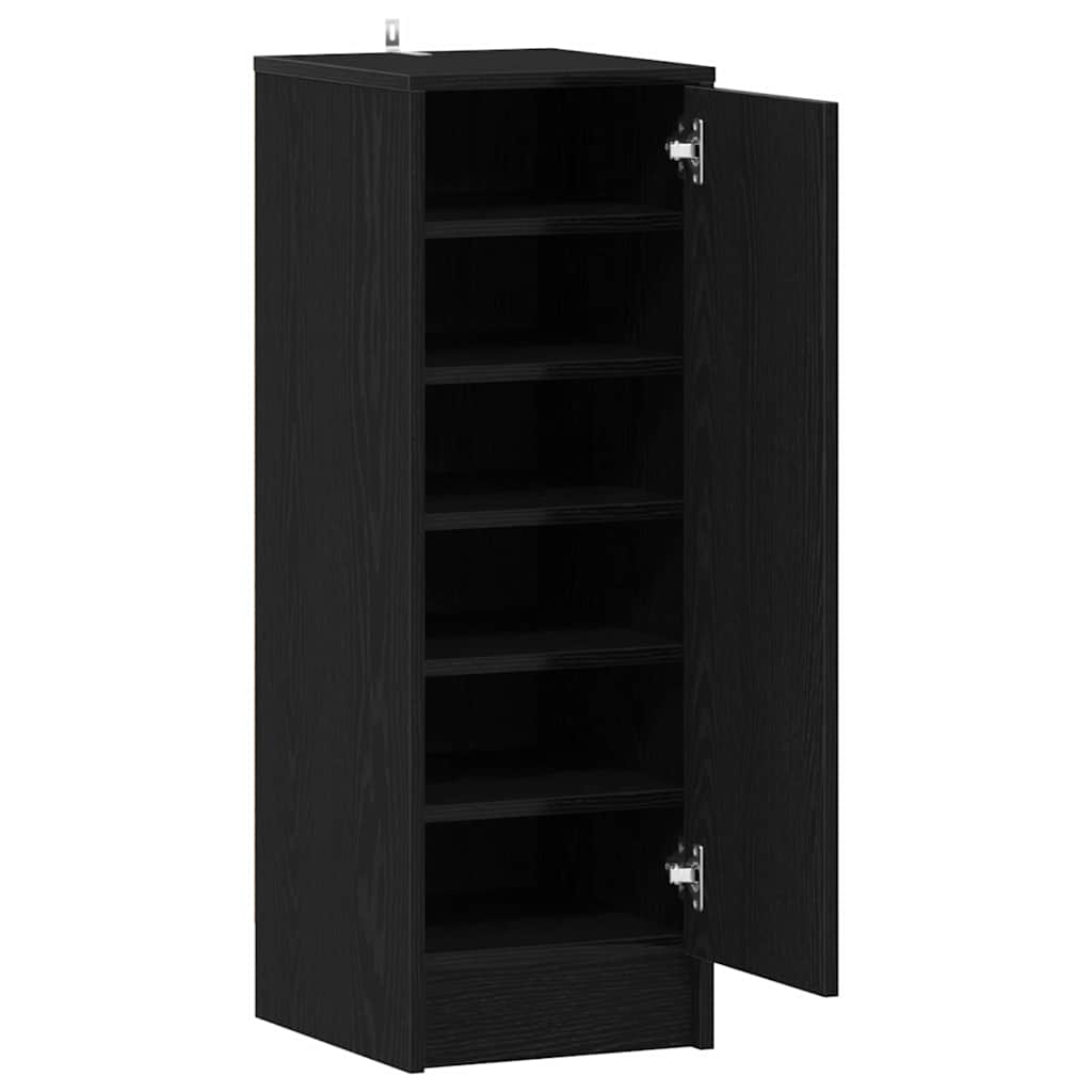 Mobile Per Scarpe Rovere Nero 32 X 35 X 92 Cm Legno Multistrato - Image 4