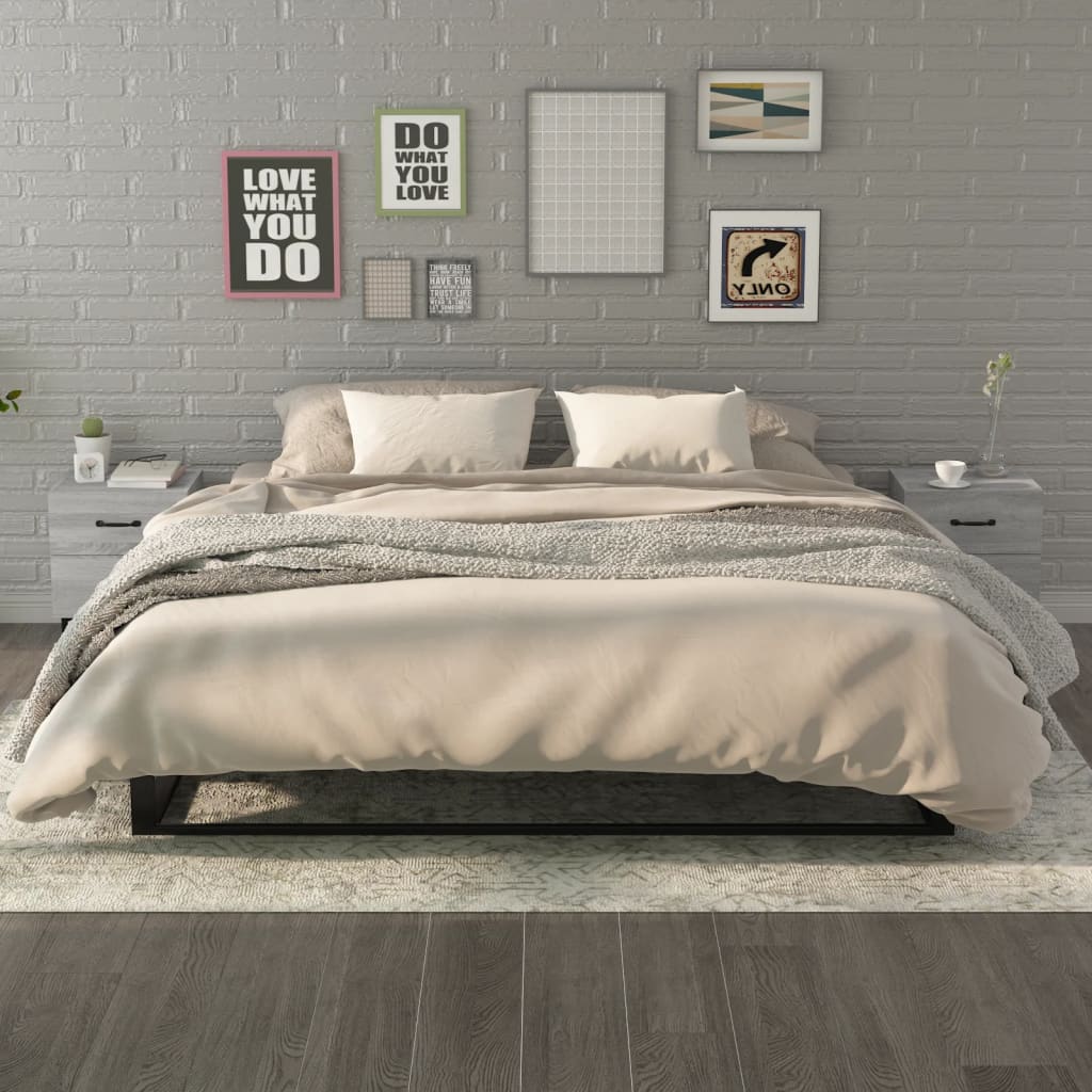 Comodini 2 Pz Grigio Sonoma 40x35x47,5 cm