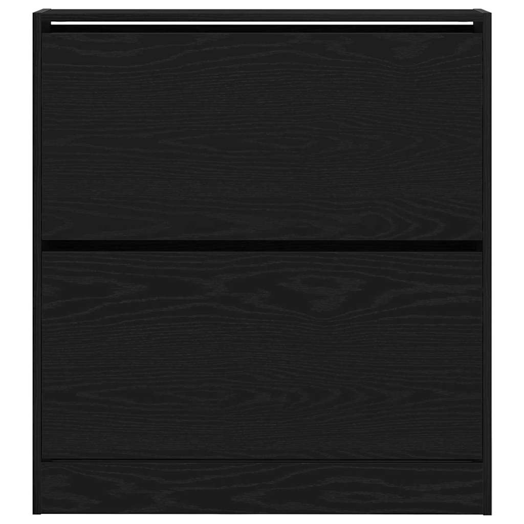 Armadio Per Scarpe Con Porta Rovere Nero 80 X 21 X 87.5 cm - Image 6