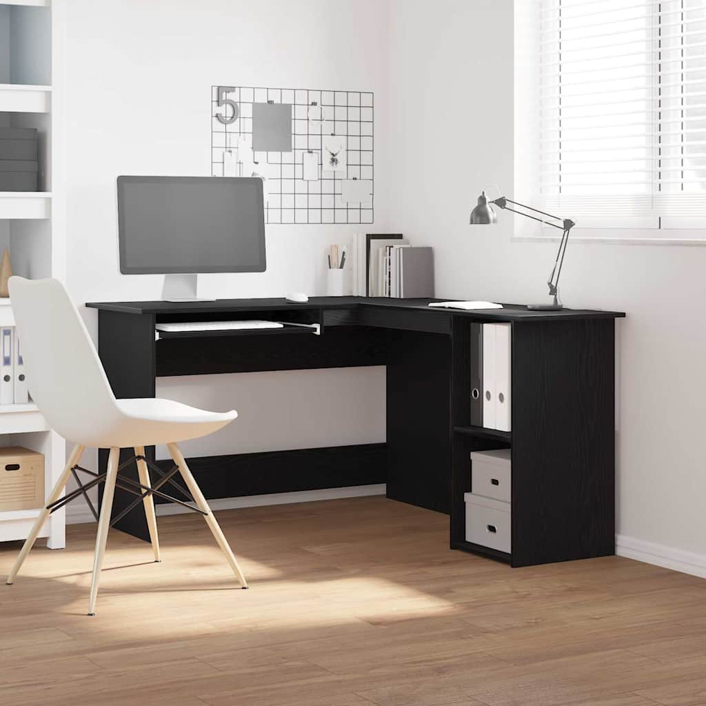 Scrivania Ad Angolo Rovere Nero 120 X 140 X 75 cm