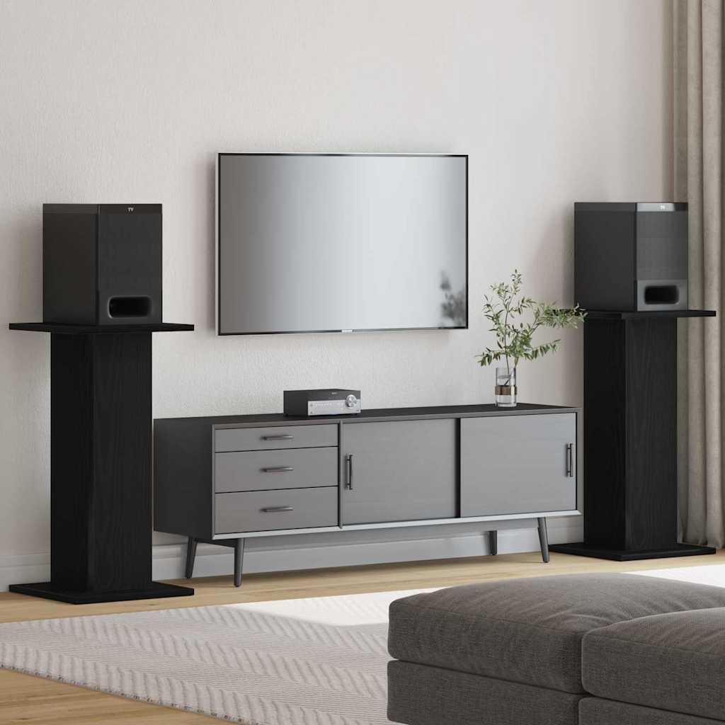 Supporti Per Altoparlanti 2 Pcs Rovere Nero 30 X 30 X 60 cm