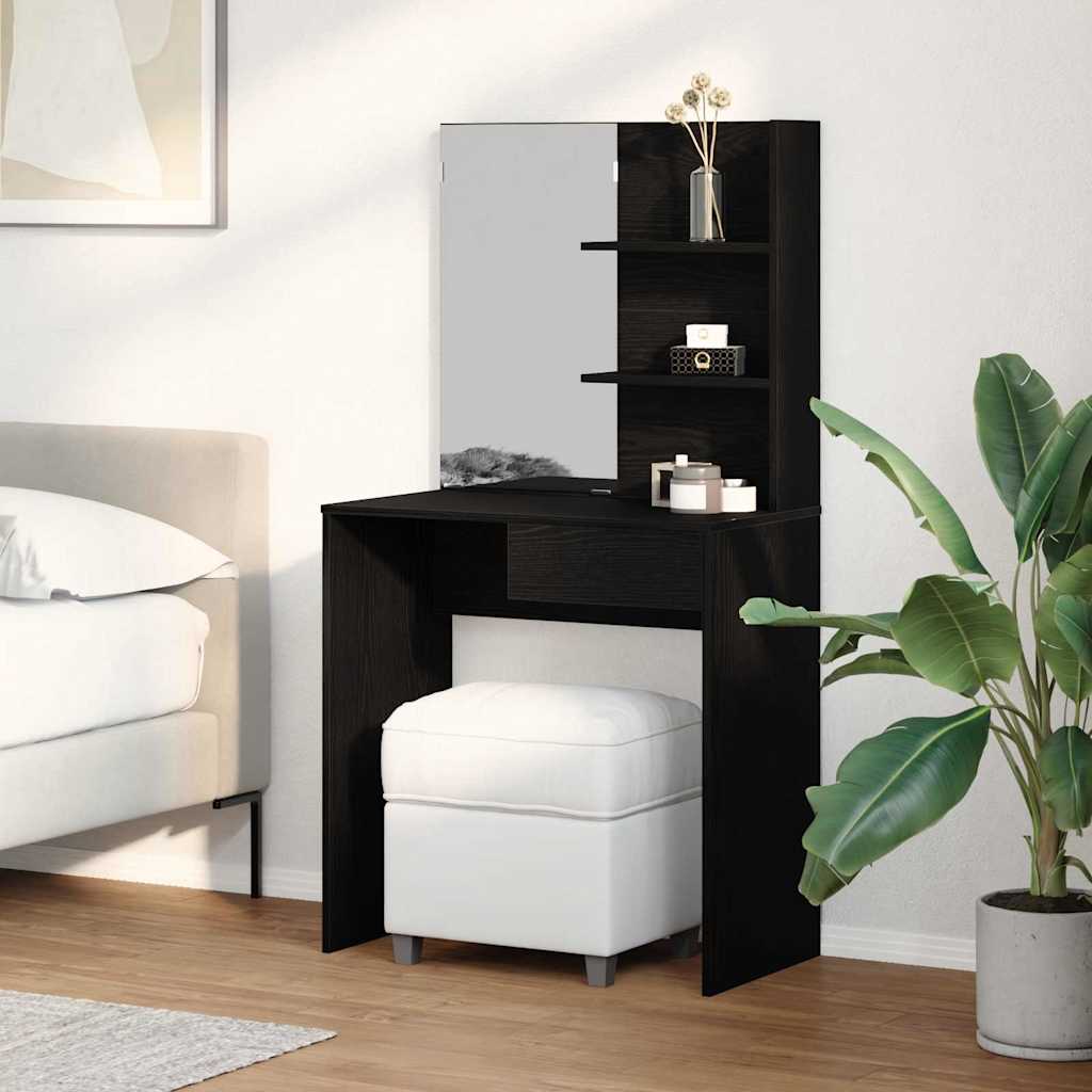 Tavolo Da Trucco Con Cassetto Rovere Nero 74.5 X 40 X 141 cm