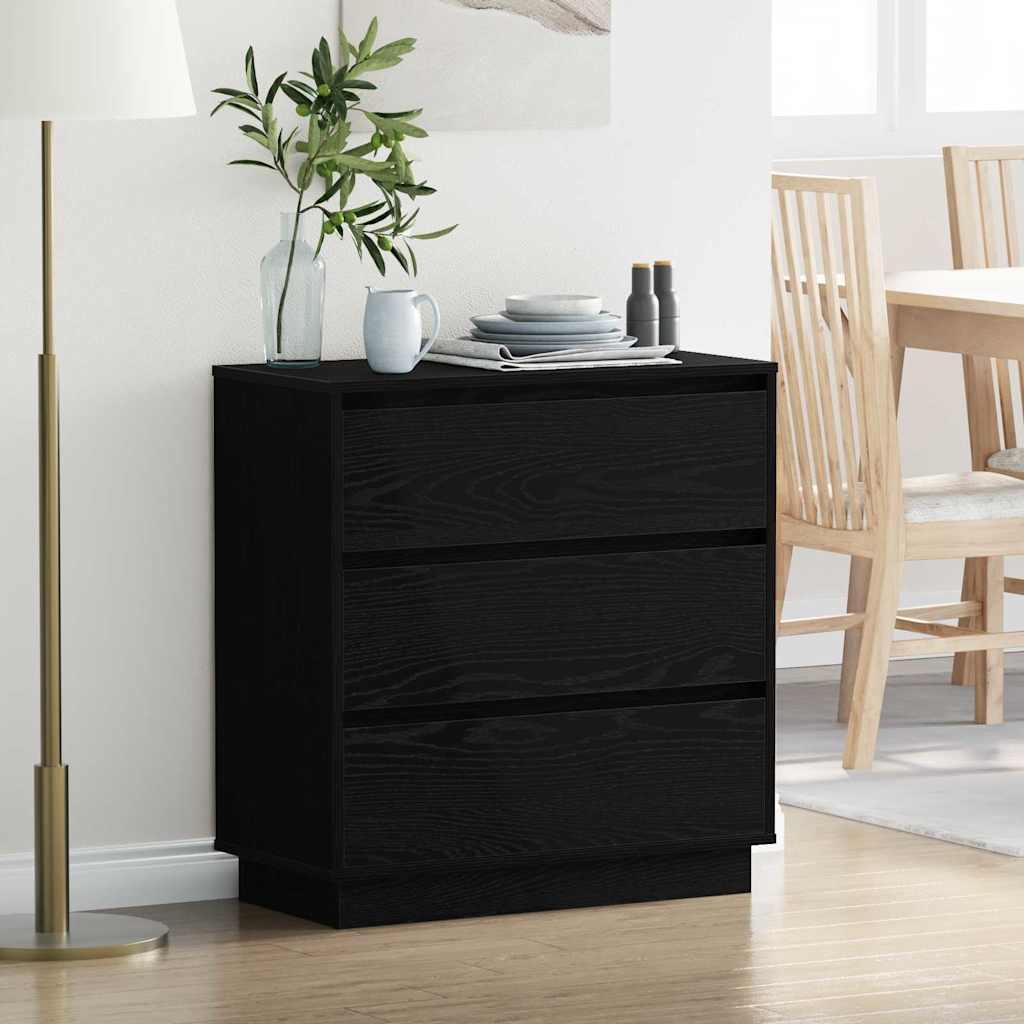 Armadio Da Notte Con Nero 71 X 34.5 X 75 Cm Legno Multistrato