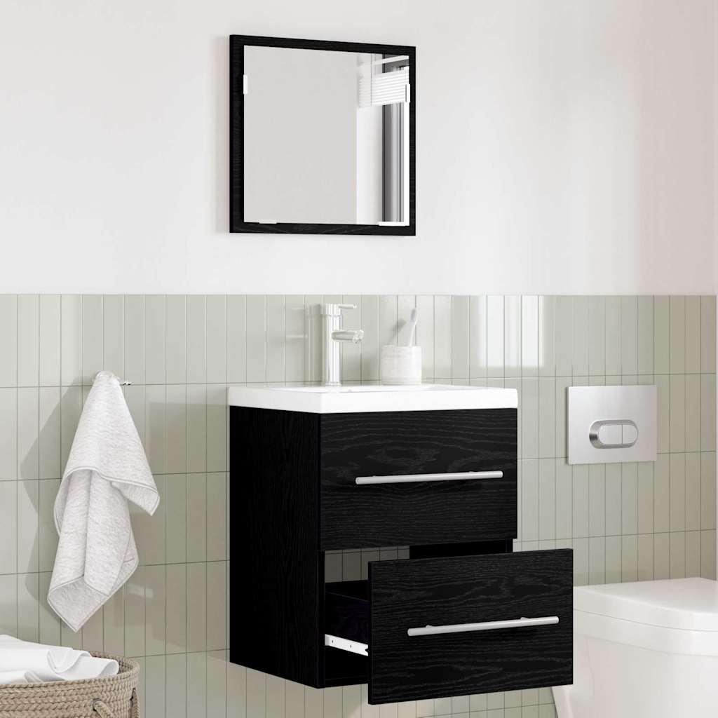 Set Di Mobili Per Il Bagno Con Cassetto Nero 41 X 38,5 X 48 cm