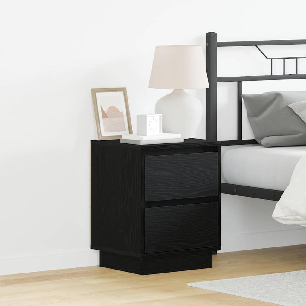 Armadio Da Notte 2 Pcs Nero 39 X 34.5 X 50 Cm Legno Multistrato
