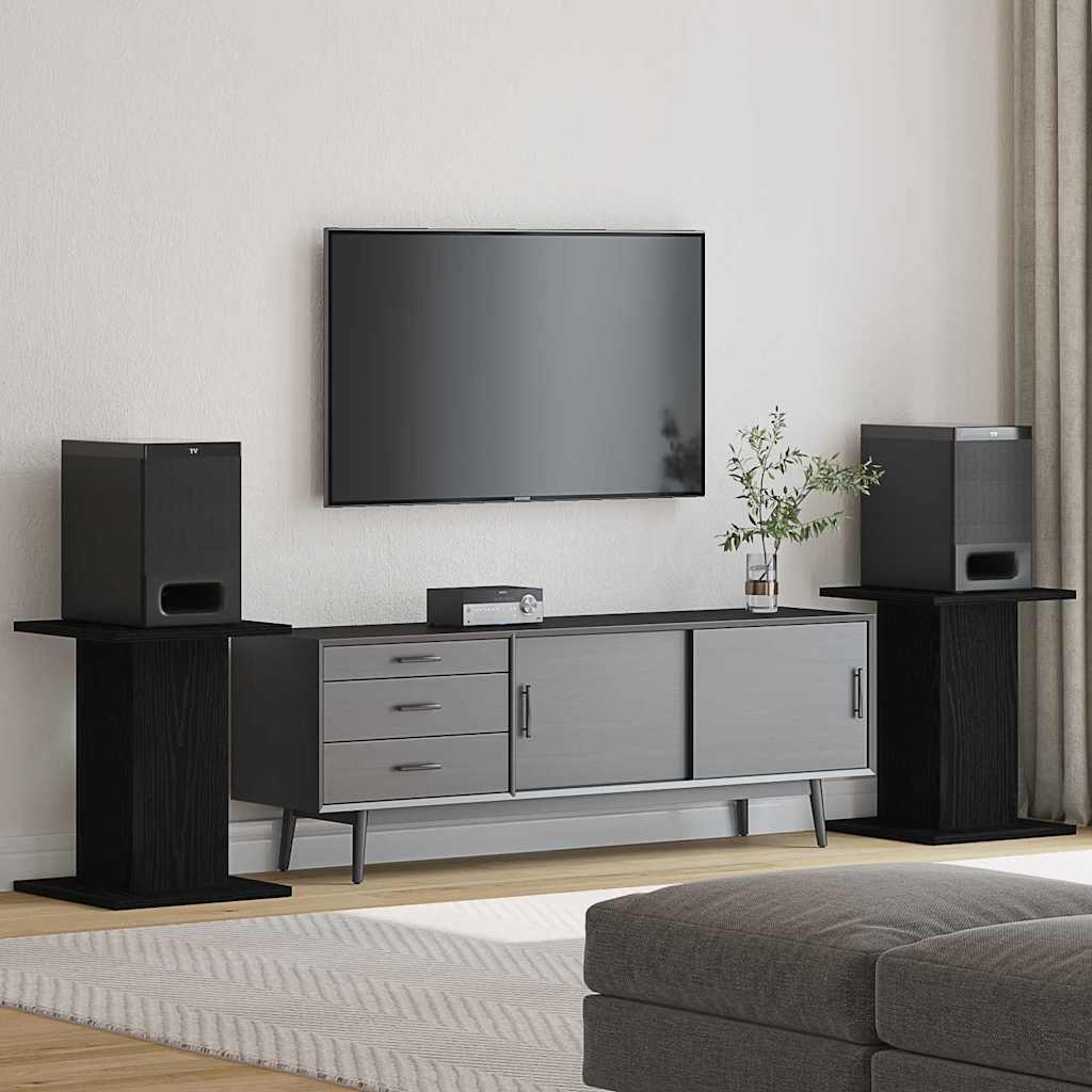 Supporti Per Altoparlanti 2 Pcs Rovere Nero 30 X 30 X 40 cm