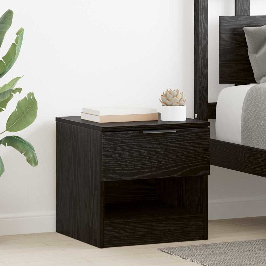 Armadietto Per Letto 2 Pcs Rovere Nero 40 X 39 X 40 cm