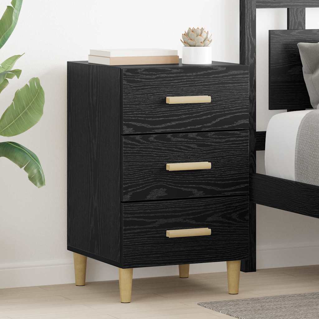 Armadio Da Notte Rovere Nero 40 X 40 X 66 Cm Legno Multistrato
