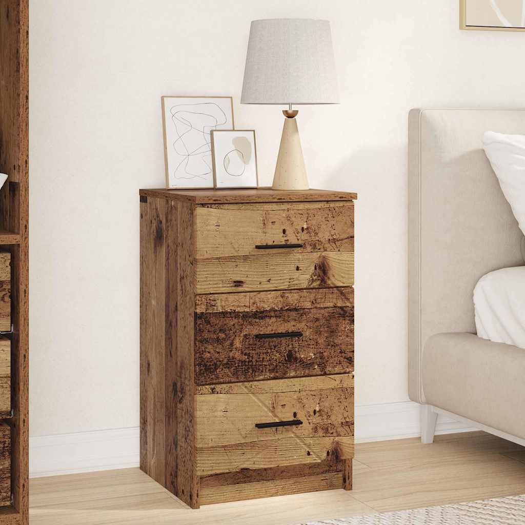 Armadio Da Notte Con Cassetto Legno Vecchio 38 X 38 X 66 cm