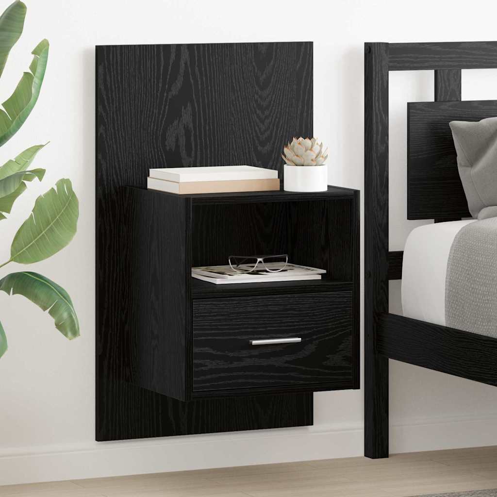 Armadietto Per Letto 2 Pcs Rovere Nero 48.5 X 32.5 X 80 cm
