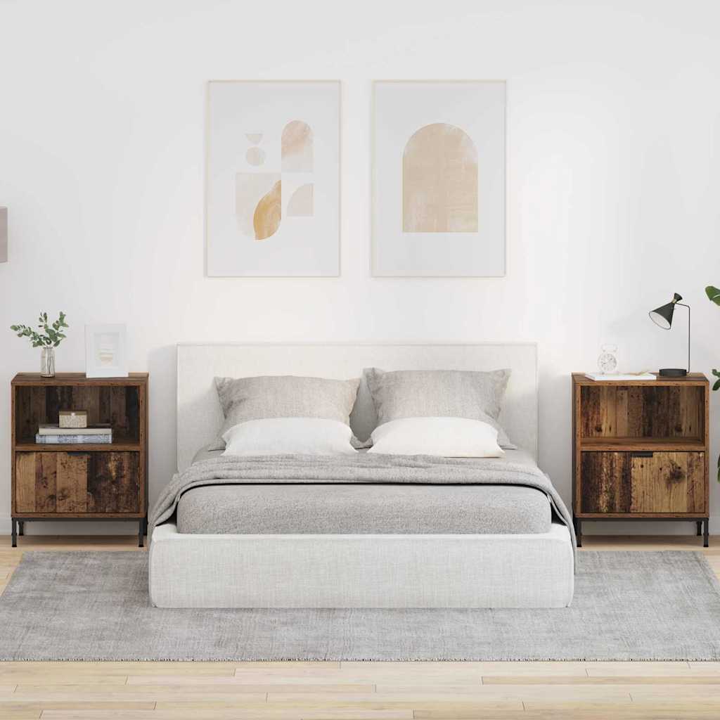 Comodini 2 Pcs Legno Vecchio 49 X 36 X 61 Cm Legno Multistrato