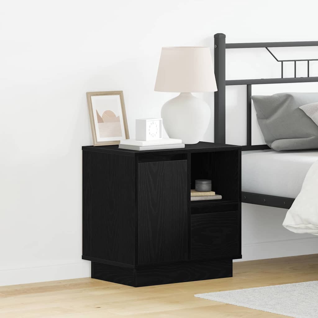 Armadio Da Notte Con Cassetto Con 2 Pcs Nero 50 X 34.5 X 50 Cm.