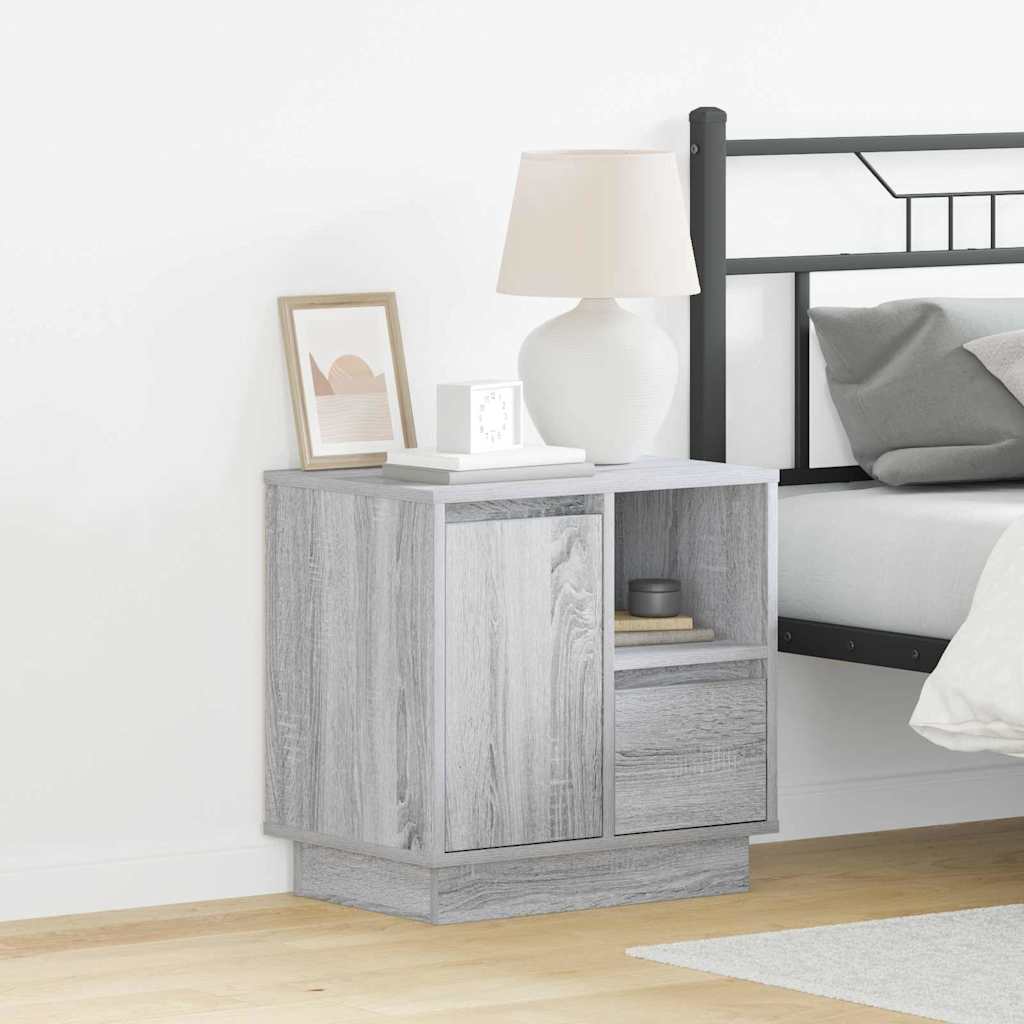 Armadio Da Notte Con Cassetto 2 Pcs Grigio 50 X 34.5 X 50 Cm.
