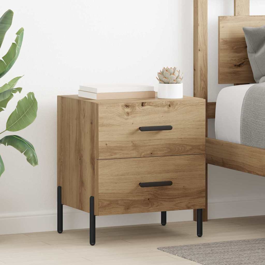 Armadio Da Notte 2 Pcs Rovere Artigianale 40 X 35 X 47,5 cm