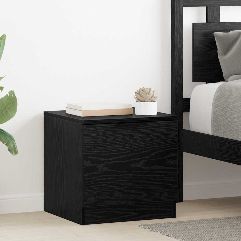 Armadietto Per Letto 2 Pcs Rovere Nero 40 X 39 X 40 cm