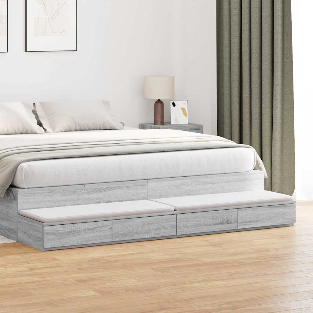 Cassetti Per Letto Grigio Sonoma 200 X 36.5 X 16.5 cm