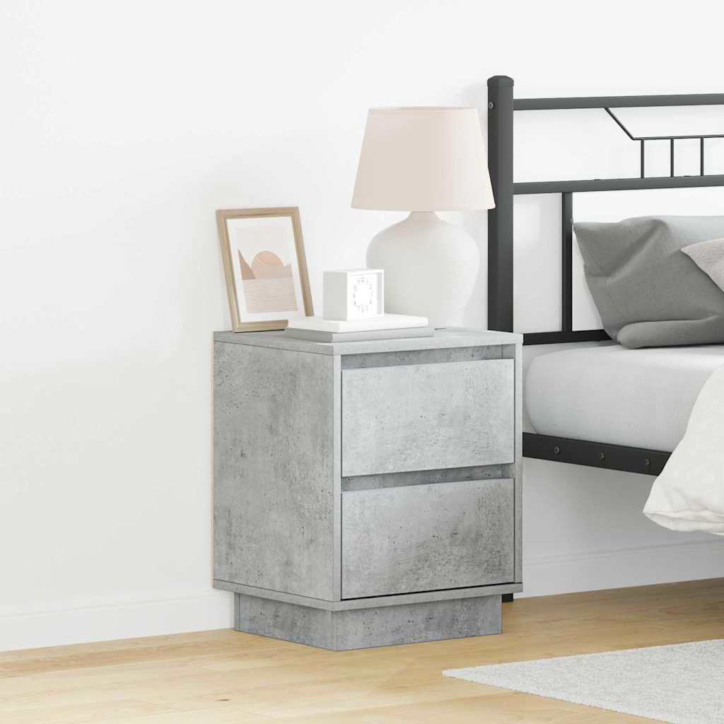 Armadio Da Notte Con 2 Pcs Grigio Cemento 39 X 34.5 X 50 cm