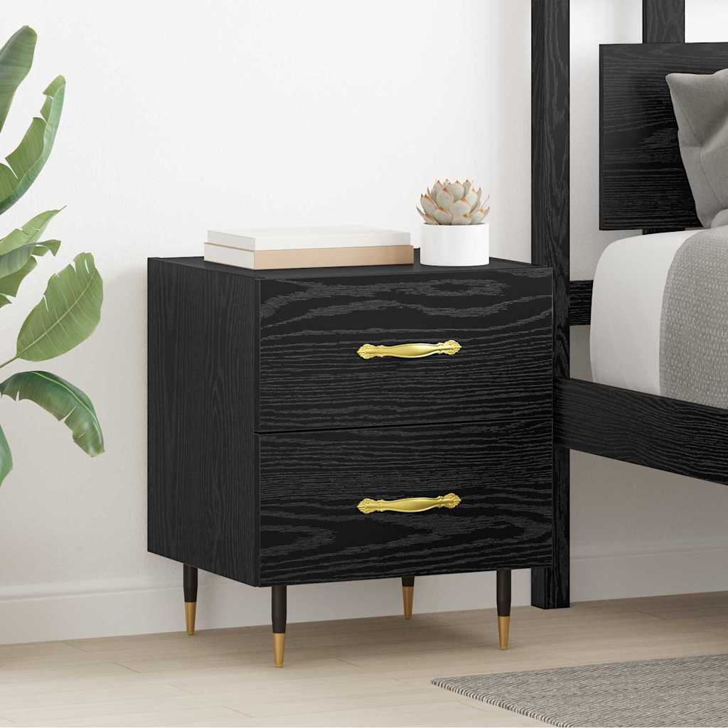 Armadio Da Notte 2 Pcs Rovere Nero 40 X 35 X 47,5 cm
