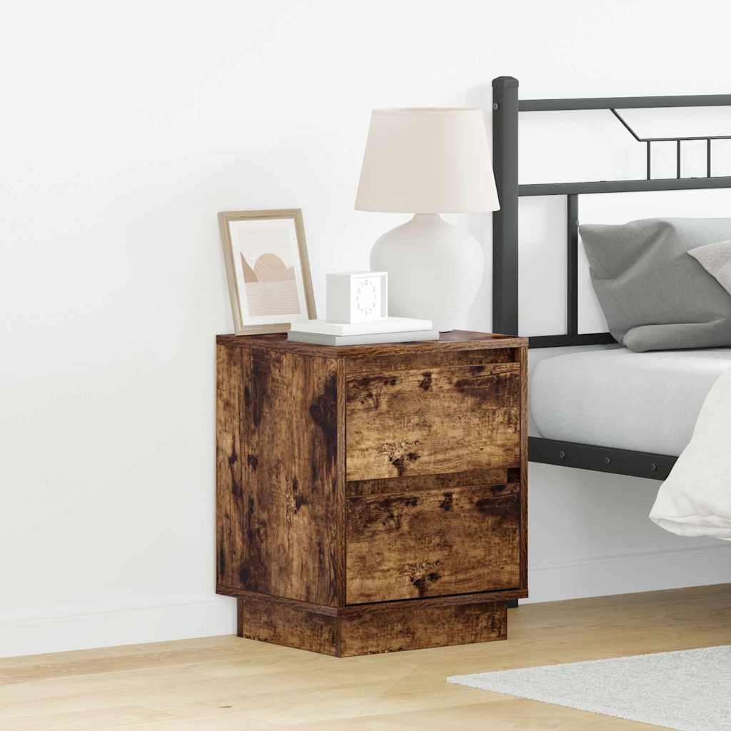 Armadio Da Notte Con 2 Pcs Rovere Fumo 39 X 34.5 X 50 cm