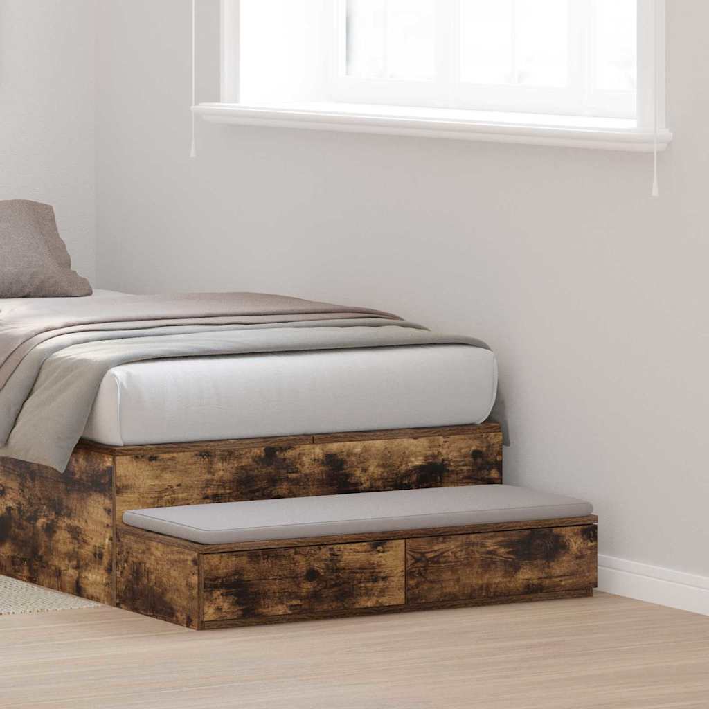 Cassetti Per Letto Con Cassetto Rovere Fumo 75 X 36.5 X 16.5 cm