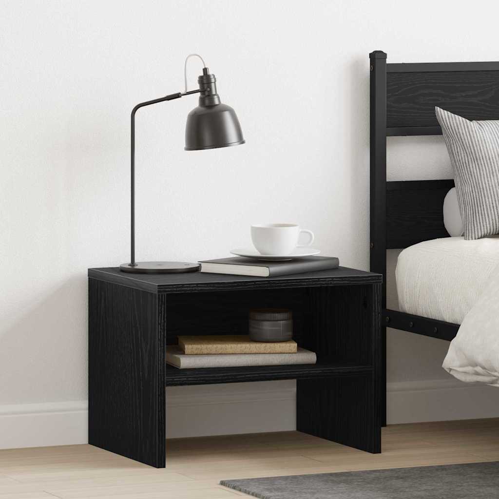 Armadio Da Notte Rovere Nero 40 X 40 X 30 Cm Legno Multistrato - Image 4
