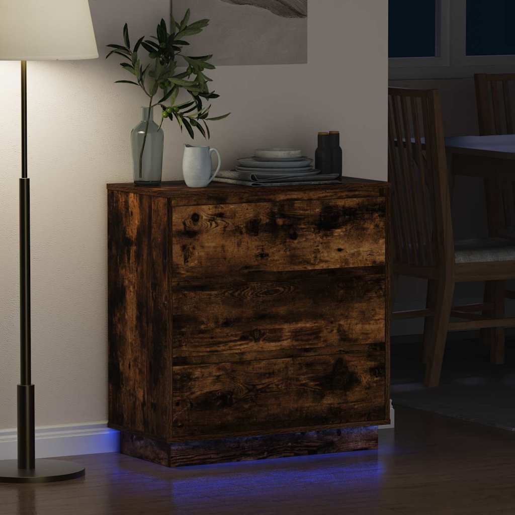 Armadio Da Notte Con Cassetto Con Rovere Fumo 71 X 34.5 X 75 cm - Image 5