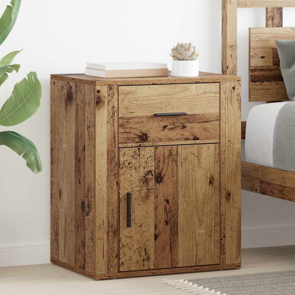 Armadio Da Notte Con Cassetto Legno Vecchio 50 X 36 X 60 cm