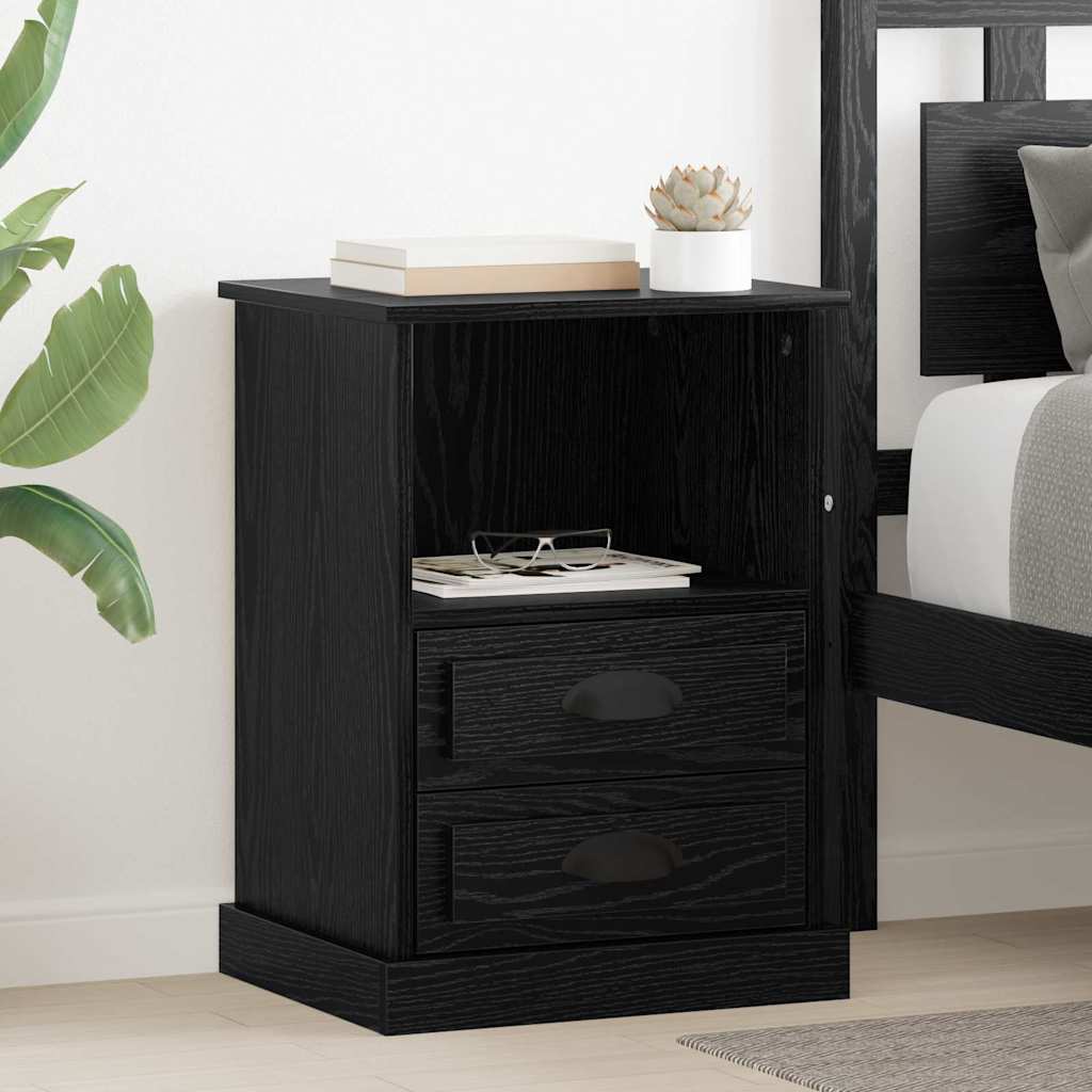 Armadio Da Notte Con Cassetto 2 Pcs Rovere Nero 43 X 36 X 60 cm