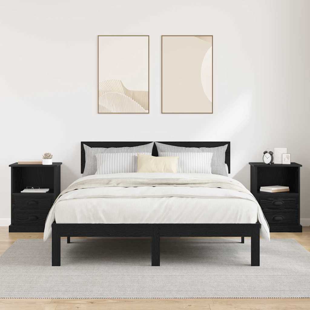 Armadio Da Notte Con Cassetto 2 Pcs Rovere Nero 43 X 36 X 60 cm - Image 4