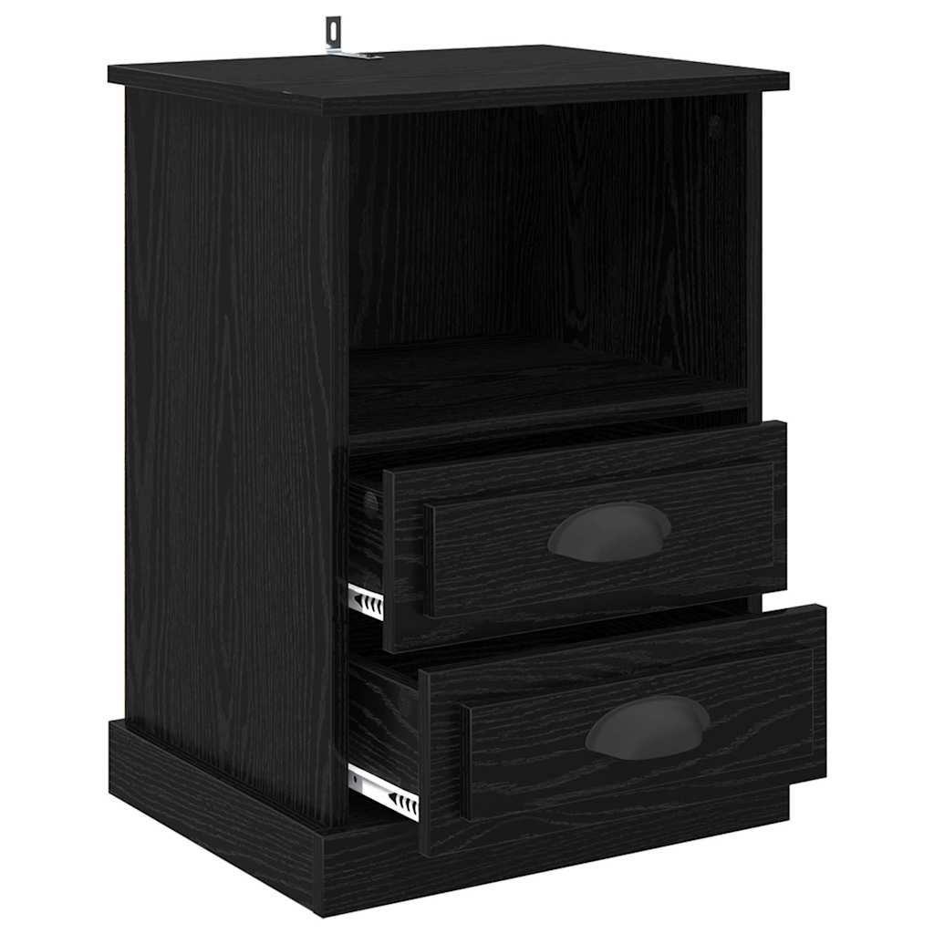 Armadio Da Notte Con Cassetto 2 Pcs Rovere Nero 43 X 36 X 60 cm - Image 5
