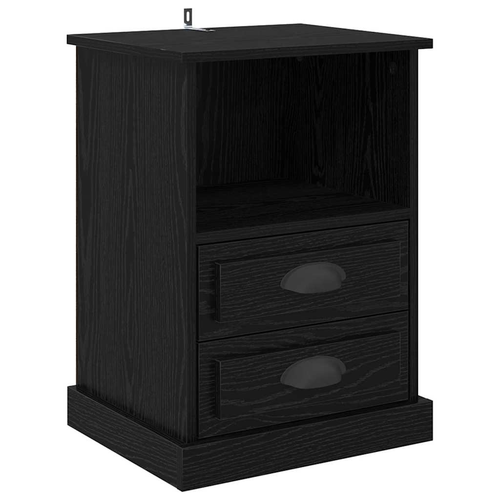 Armadio Da Notte Con Cassetto 2 Pcs Rovere Nero 43 X 36 X 60 cm - Image 6