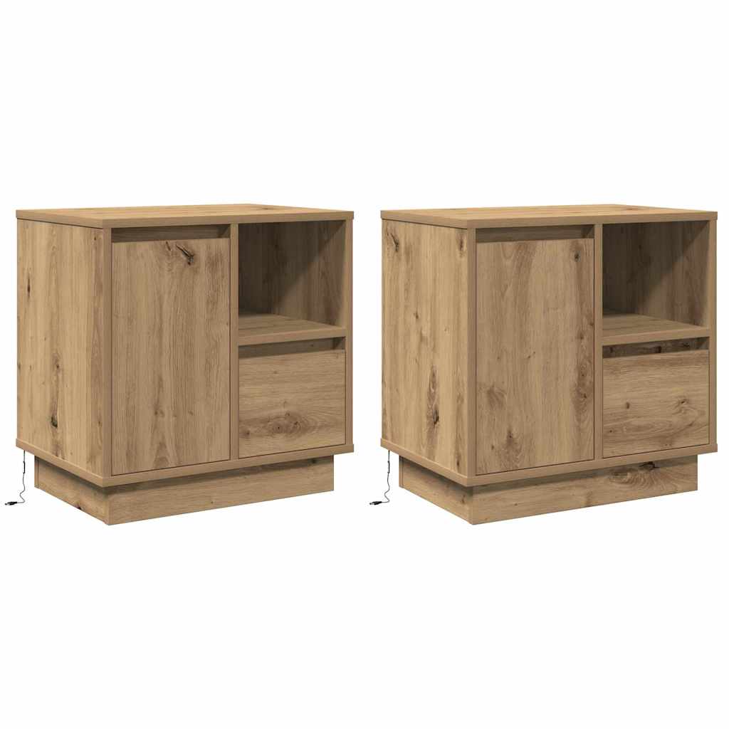 Armadio Da Notte 2 Pcs Rovere Artigianale 50 X 34.5 X 50 Cm.