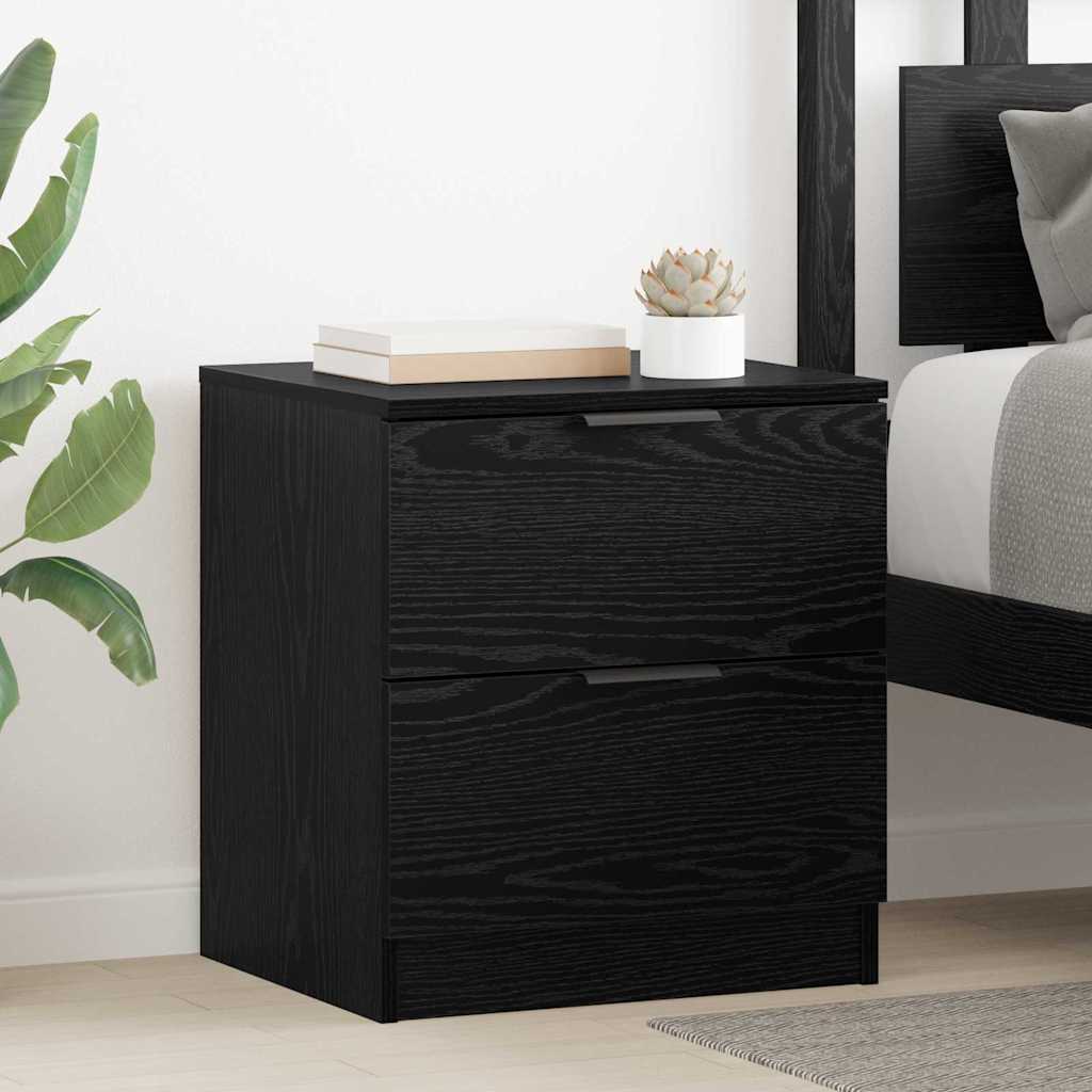 Armadio Da Notte Con Cassetto 2 Pcs Rovere Nero 45 X 39 X 50 cm