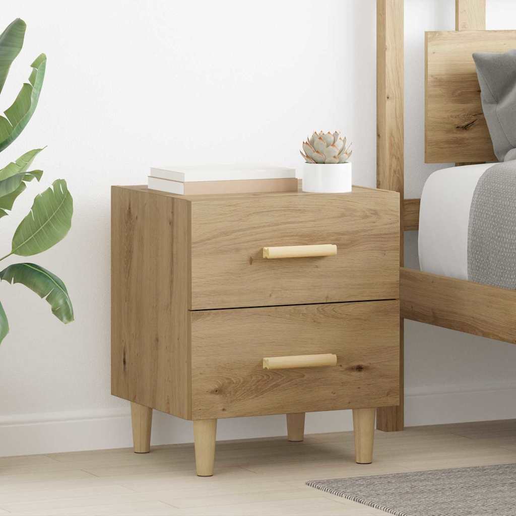 Armadietto Per Letto 2 Pcs Rovere Artigianale 40 X 35 X 47,5 cm
