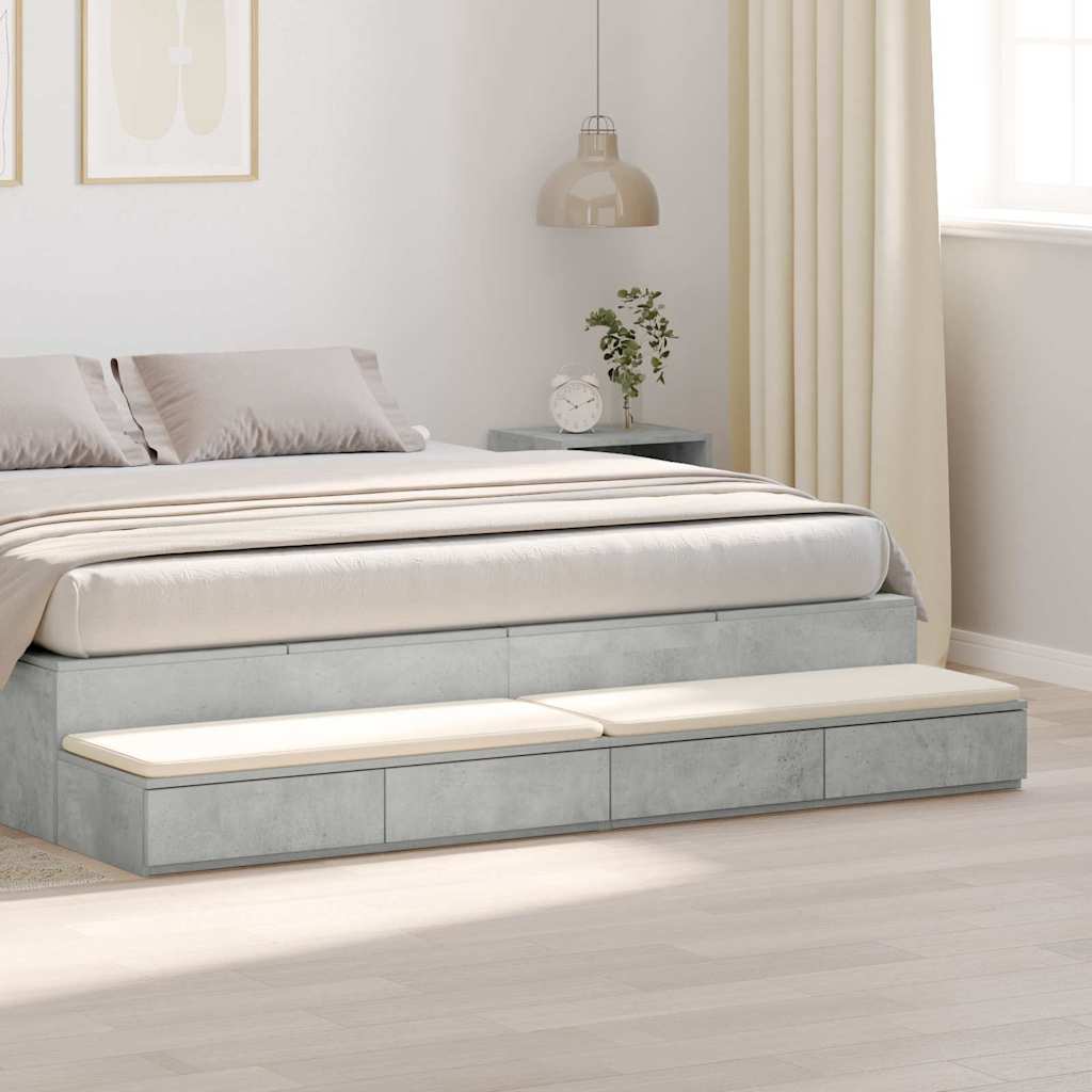 Cassetti Per Letto Grigio Cemento 200 X 36.5 X 16.5 cm