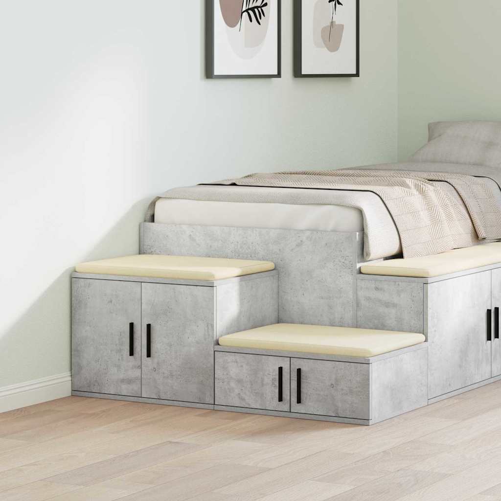 Armadio Grigio Cemento 103 X 41 X 40 Cm Legno Multistrato