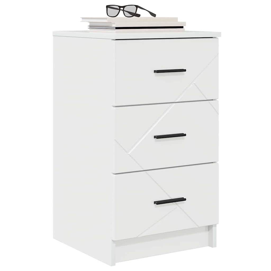 Armadio Da Notte Con Cassetto Bianco Lucido 38 X 38 X 66 cm - Image 3